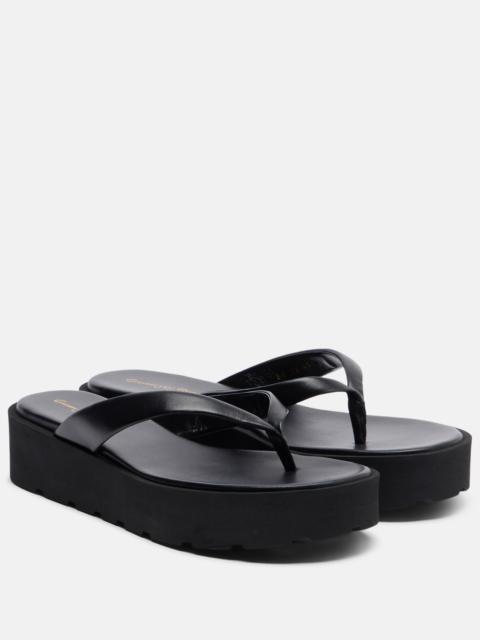Gianvito Rossi Leather platform thong sandals