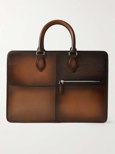 Berluti Jour Scritto Panelled Venezia Leather Briefcase