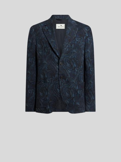 Etro WOOL-BLEND JERSEY TRAVEL JACKET WITH PAISLEY MOTIF