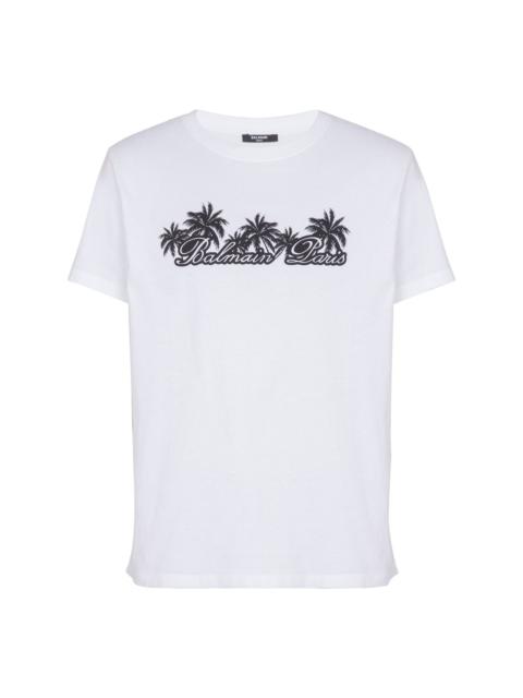 Palm-print cotton T-shirt