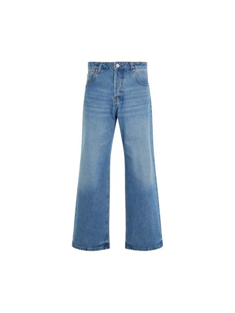 JACQUEMUS Le Denimes Large Jeans in Blue/Tabac