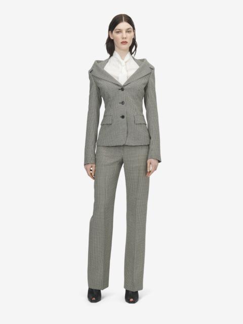 Alexander McQueen Gingham Check Tailored Trousers