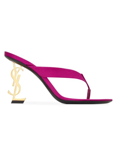 SAINT LAURENT Women's Opyum Mules in Satin Crepe - Fuchsia