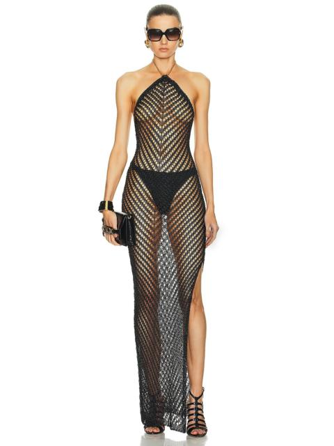 TOM FORD Pointelle Halterneck Evening Dress