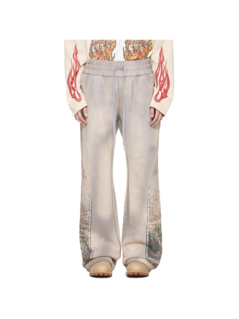 WHO DECIDES WAR Taupe Faded Sweatpants