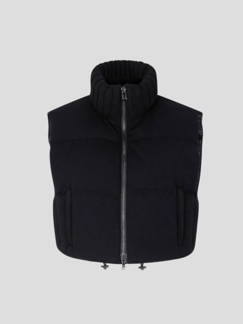 BOGNER MIANI PURE NEW WOOL AND DOWN WAISTCOAT IN NAVY BLUE