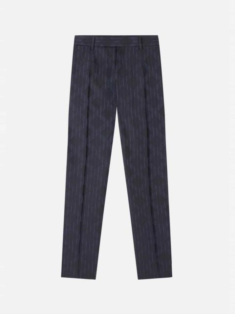 VERSACE Pinstripe Argyle Wool Jacquard Pants