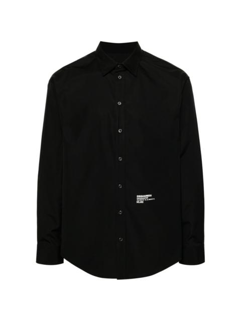 DSQUARED2 logo print poplin shirt