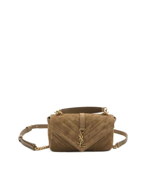 SAINT LAURENT logo-plaque suede cross-body bag
