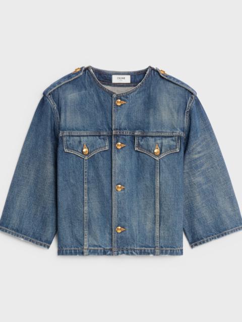 CELINE JACKET WITH PURE COLLAR IN DARK UNION WASH DENIM