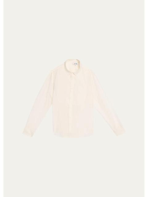 RE/DONE Dillon Cotton-Silk Voile Button-Front Shirt