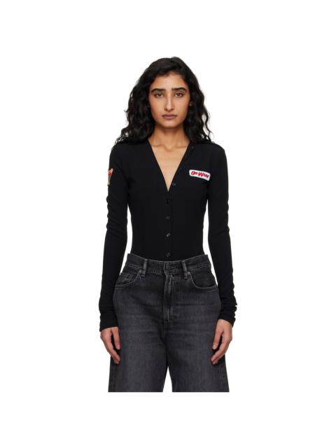 Off-White Black Heavy Jersey Button Up Bodysuit
