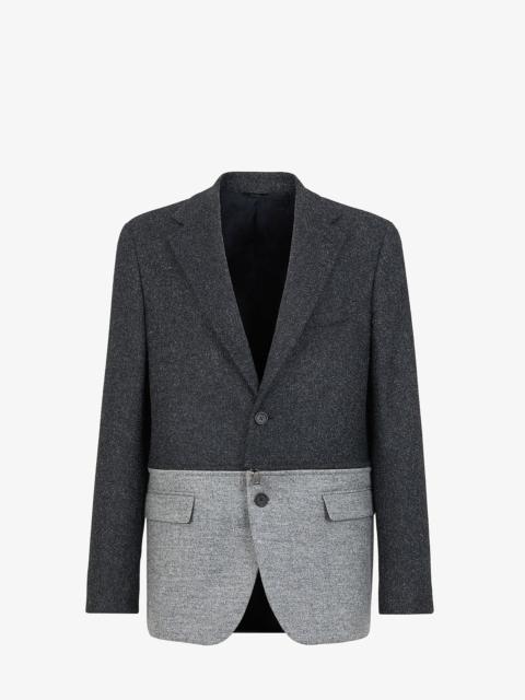 FENDI Gray wool flannel blazer