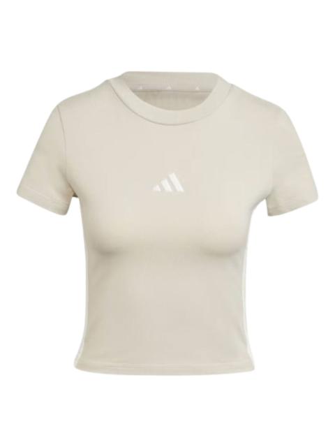 adidas (WMNS) adidas Baby Look Essentials 3-Stripes Slim T-Shirt 'White' JE1247