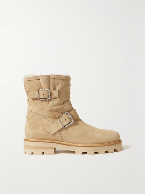 Youth II 40 buckled shearling-lined suede ankle boots