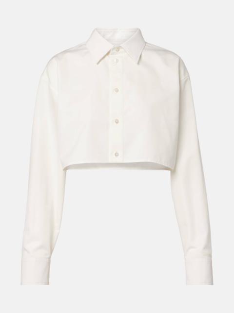 BALENCIAGA Cropped cotton and silk poplin shirt