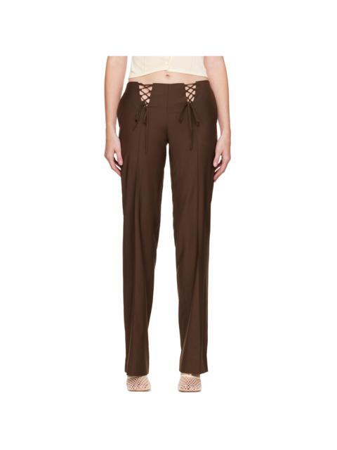 AYA MUSE Brown Tule Trousers