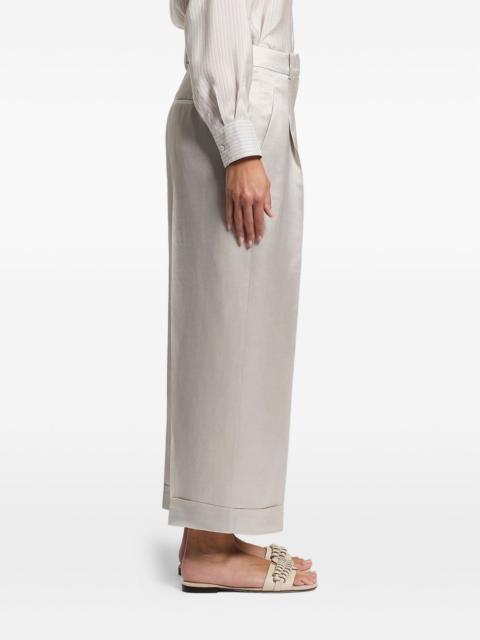 PESERICO cuffed satin trousers