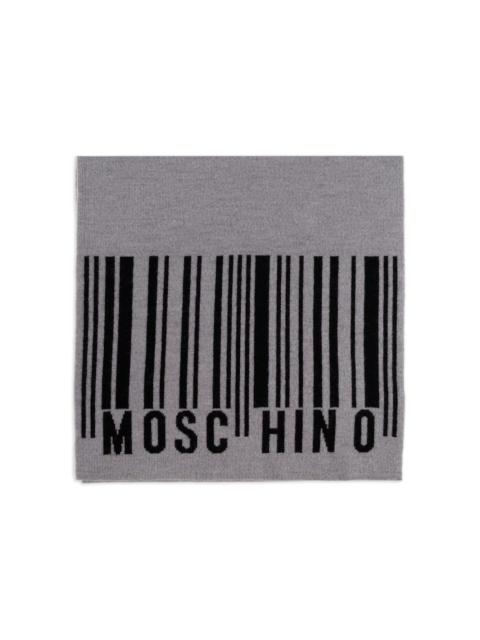 Moschino barcode-logo wool scarf