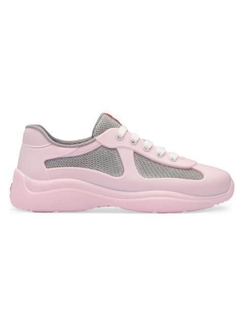 Prada Women's Women's's America's Cup Soft Rubber and Bike Fabric Sneakers - Pink