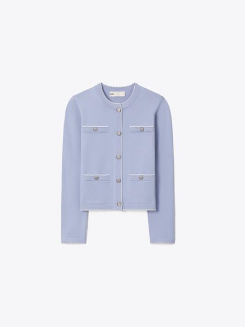 TORY BURCH Kendra Wool Scalloped Cardigan