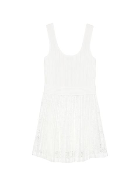SIMKHAI pleated lace mini dress