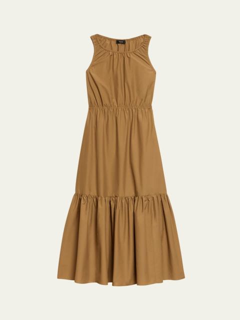 Theory Tiered Sleeveless Gathered Dress