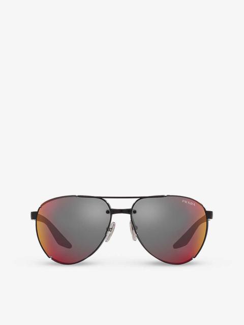 PS 51YS Linea Rossa pilot-frame metal sunglasses