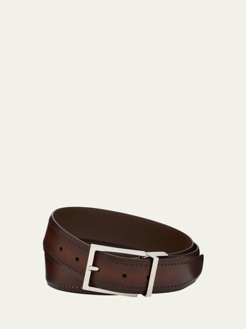 Brioni Men's Reversible Burnished Leather Belt
