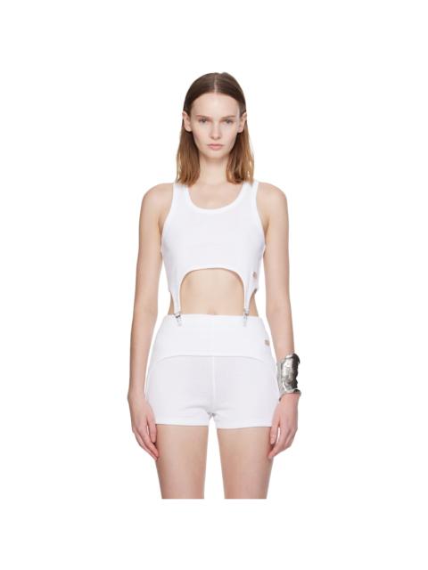 Jean Paul Gaultier White 'The Garter Bra' Tank Top