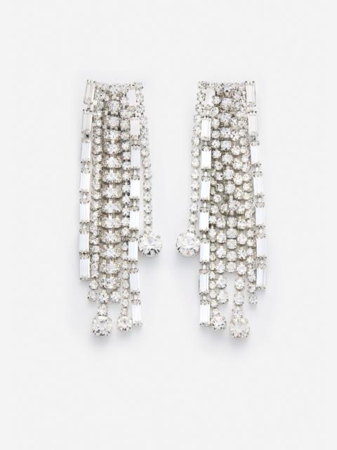 MAGDA BUTRYM Geometric crystal fringe earrings in silver