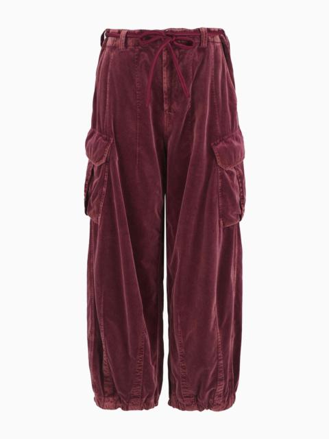 GIORGIO ARMANI Cotton-velvet cargo trousers