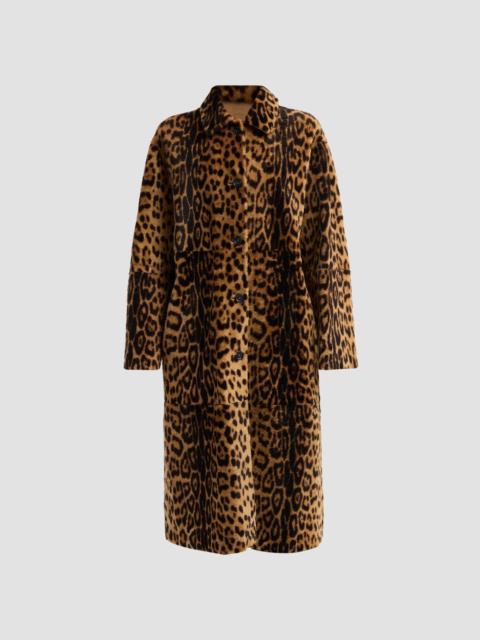 NILI LOTAN Women's Davelle Leopard Faux Fur Coat - Leopard Print