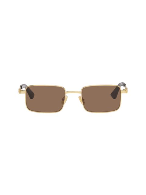 Bottega Veneta Gold Classic Rectangular Sunglasses