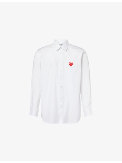 Comme des Garçons PLAY Heart Logo-Embroidered Cotton Shirt