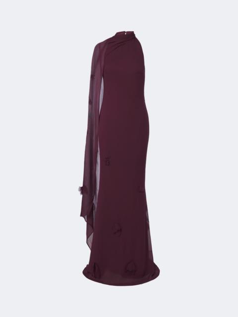 self-portrait Floral-appliqué scarf-detail gown