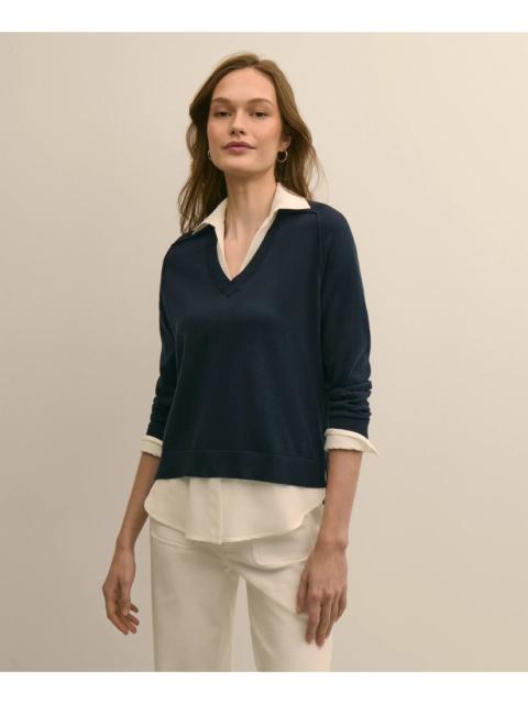 Brooks Brothers Supima® Cotton Layered Sweater-Shirt