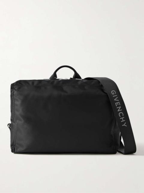 Pandora Medium Leather-Trimmed Nylon Messenger Bag