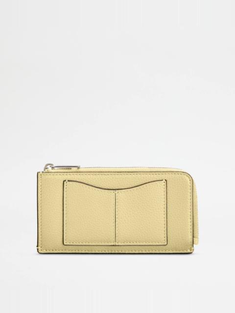 Tod's CARD HOLDER IN LEATHER - YELLOW