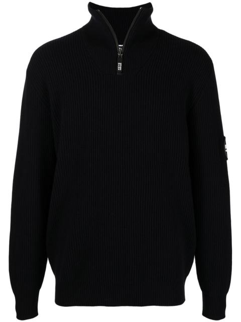 GIORGIO ARMANI logo-patch funnel neck sweater