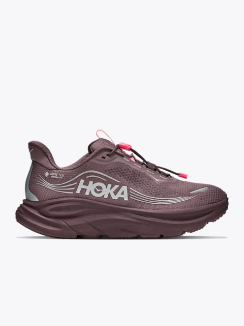 HOKA Women's Clifton 11 GTX Shoes in Smoky Quartz/Deep Mauve