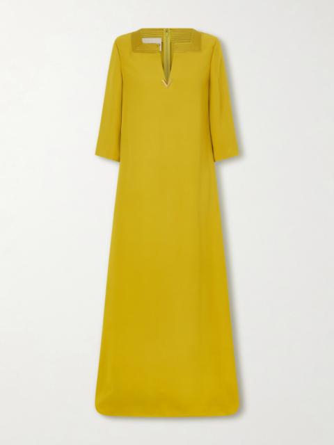 Valentino Embellished Satin-trimmed Silk-cady Gown