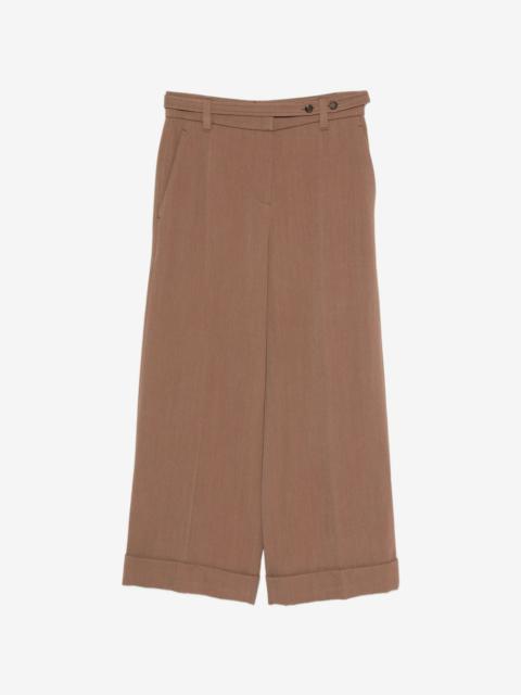 Brunello Cucinelli cuffed wide-leg wool trousers