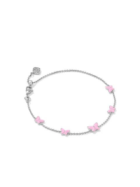 KENDRA SCOTT Lillia Butterfly Silver Enamel Delicate Chain Bracelet
