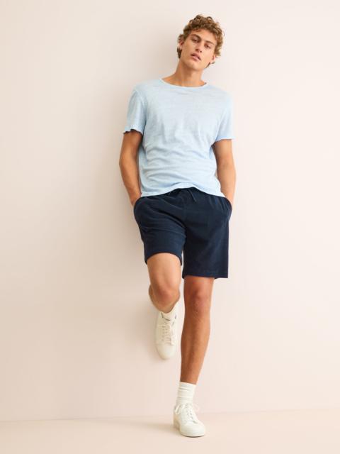 Derek Rose Men's Shorts Teddy Cotton Towelling Navy Blue