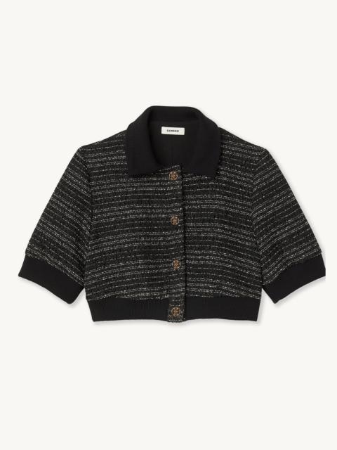Sandro Cropped tweed short-sleeved jacket
