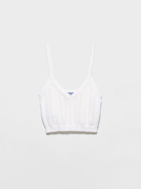 Prada Openwork cotton crop top