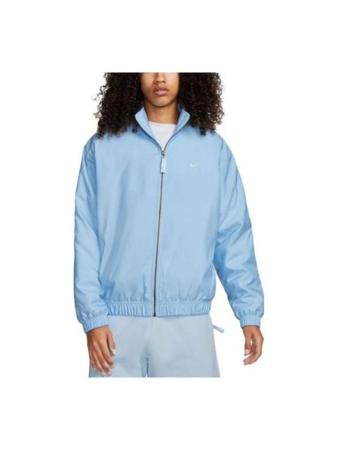 Nike 나이키 실험실 솔로 Swoosh 공단 Bomber 재킷 'Celestine Blue' DN1266-441