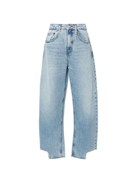 high-rise barrel jeans