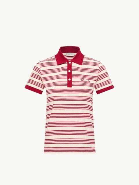 Moncler Striped Cotton Polo Shirt